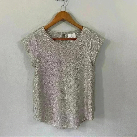Julie Brown NYC gold short sleeve top - Picture 1 of 4